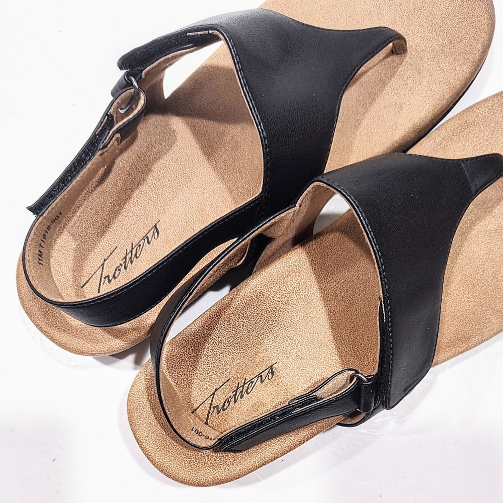 Trotters Pamola Sandals Womens 11 M Black Slingback Arch Support Shoes T1916-001 - Picture 5 of 12